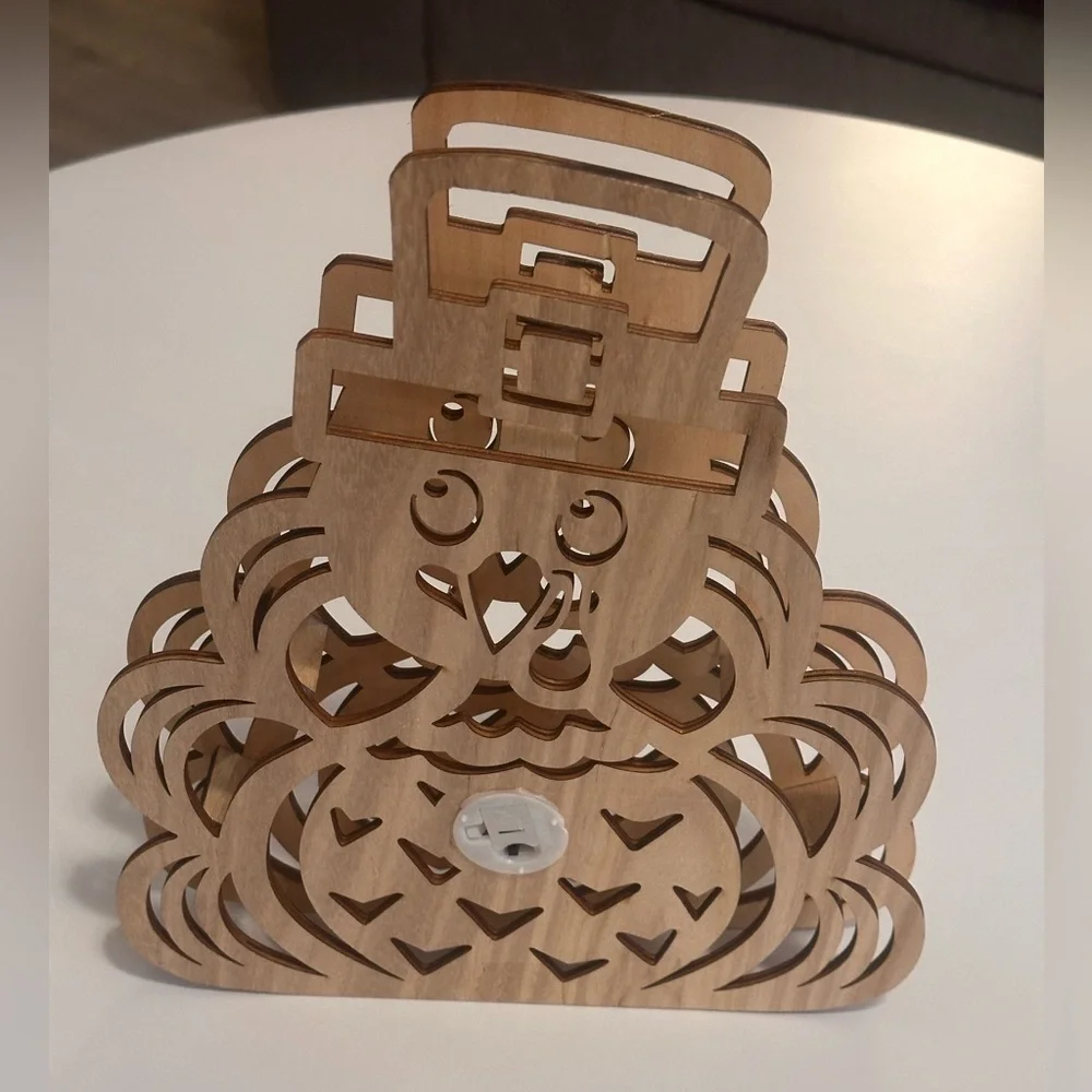 Wooden Light Up Turkey Decor